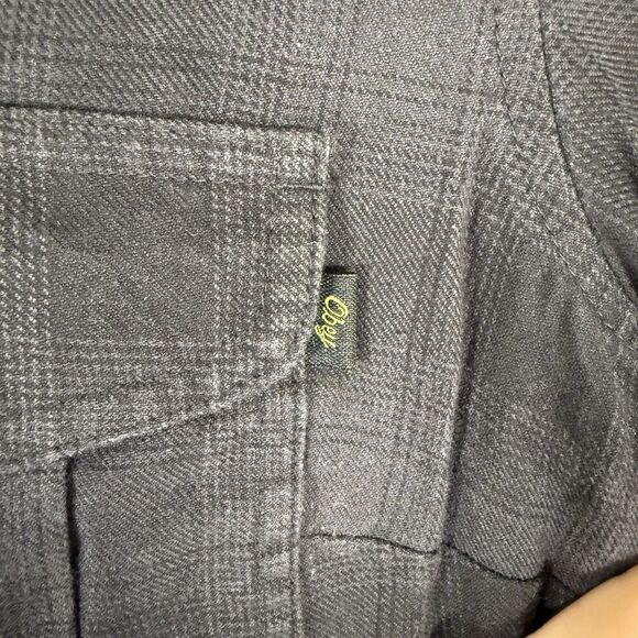 Obey Plaid Dress Women's Medium Black Plaid Button Up Long Sleeve 100% Cotton - Picture 5 of 10